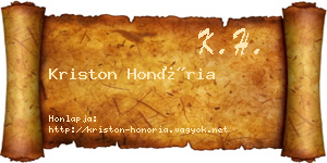 Kriston Honória névjegykártya